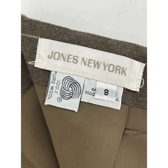 Jones New York Women's Brown Pinstripe 100% Wool Lined Pencil Skirt Size 8 - Picture 7 of 12